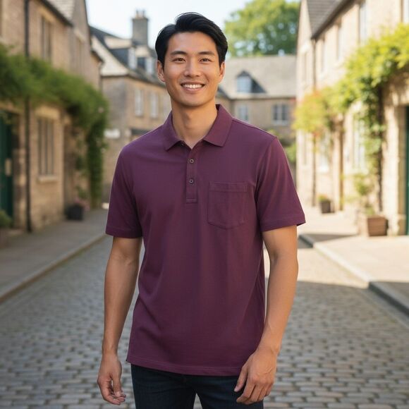 Michael Kors Purple Polo Shirt Classic Fit mens medium soft preppy fall classic - Picture 1 of 5